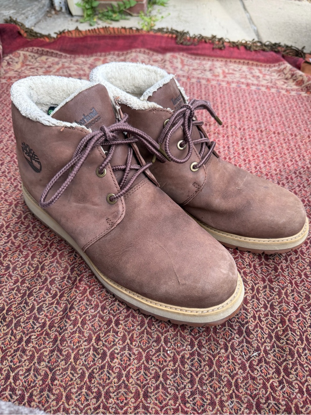 Timberland Richmond Ridge Fur Waterproof Chukka Boot Brown Nubuck Men10.5M A2M7Z